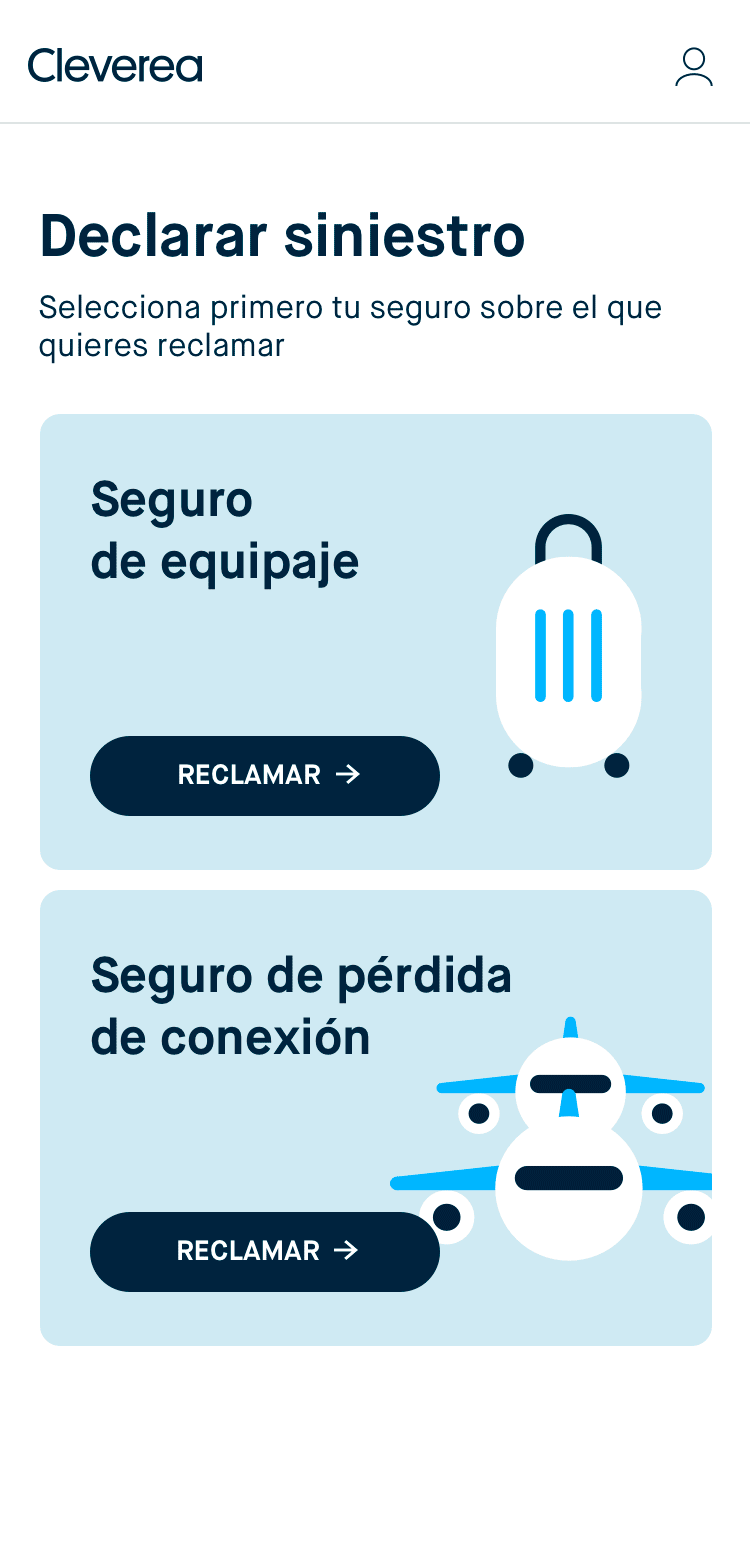 Secuencia de imágenes del proceso de reclamación en Cleverea