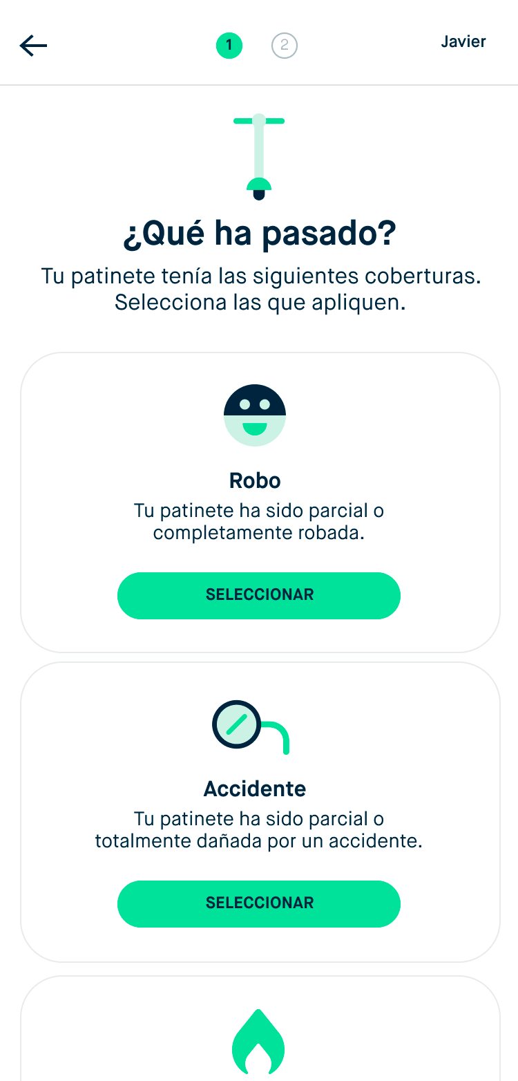 Secuencia de imágenes del proceso de reclamación en Cleverea